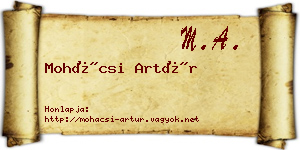 Mohácsi Artúr névjegykártya